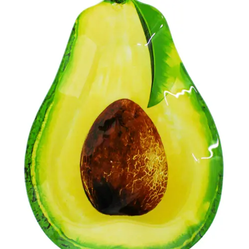 Plato de cristal con forma de aguacate de 18.5×24.5x2cm