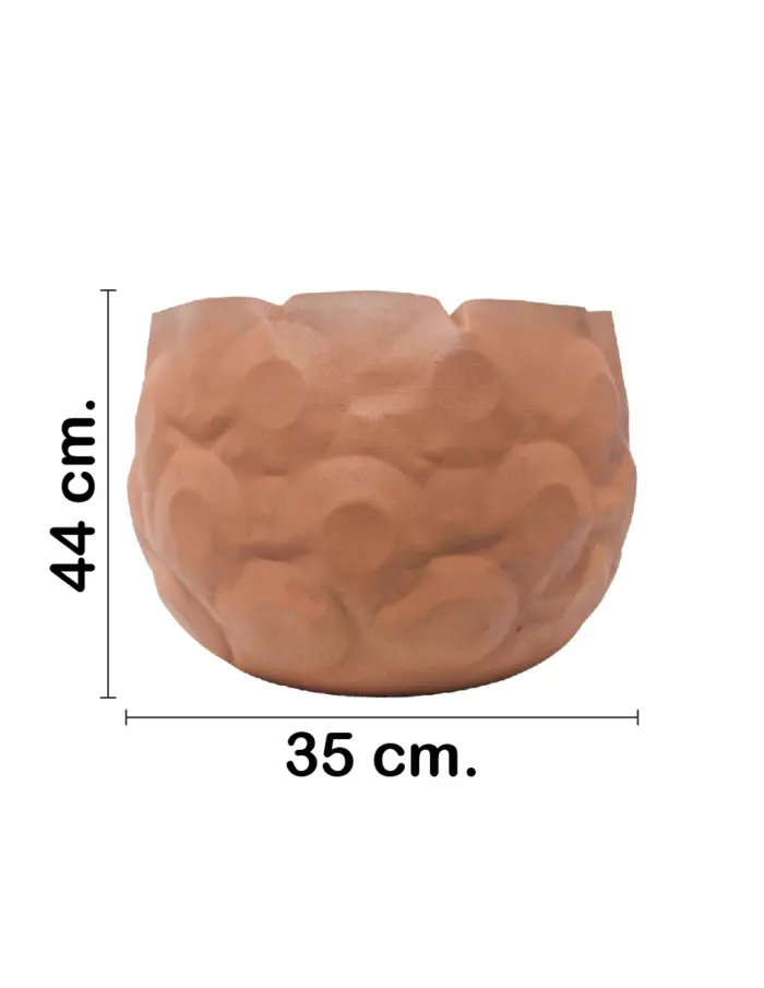 Maceta de metal ladrillo mate de 44x44x35cm - Image 2