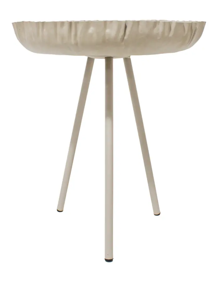 Mesa de metal beige con 3 patas de 44.5x44.5x53cm - Image 3