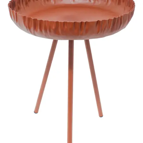 Mesa de metal roja con 3 patas de 44.5×44.5x53cm