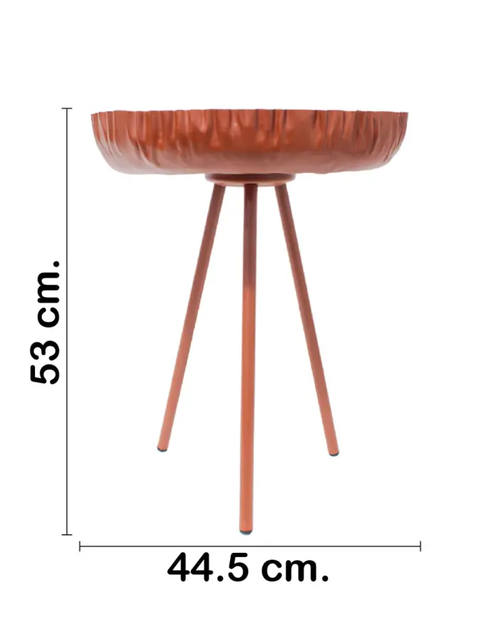 Mesa de metal roja con 3 patas de 44.5x44.5x53cm - Image 2