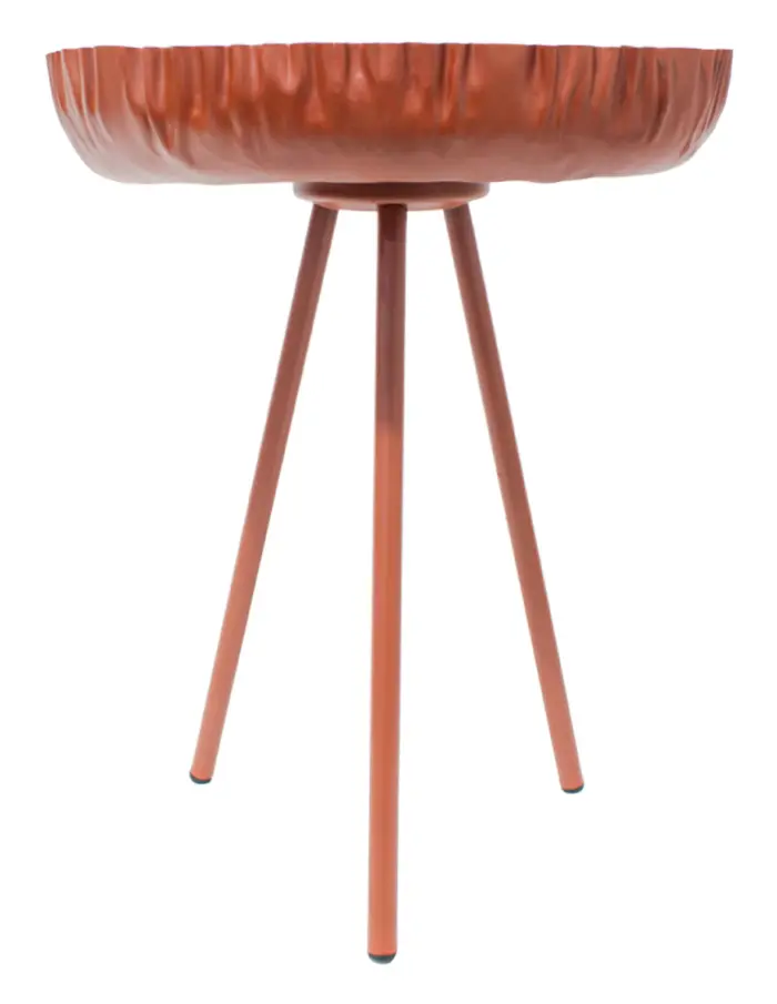 Mesa de metal roja con 3 patas de 44.5x44.5x53cm - Image 3
