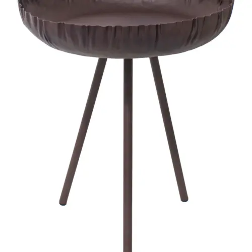 Mesa de metal marrón con 3 patas de 44.5×44.5x53cm