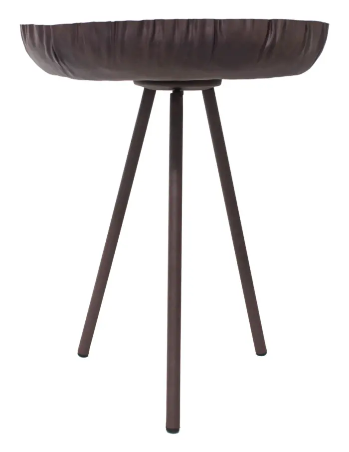 Mesa de metal marrón con 3 patas de 44.5x44.5x53cm - Image 2