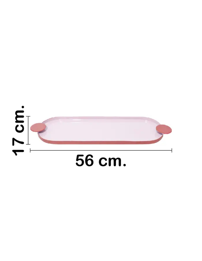 Charola oval de metal con candelabros roja de 56x17x2cm - Image 2