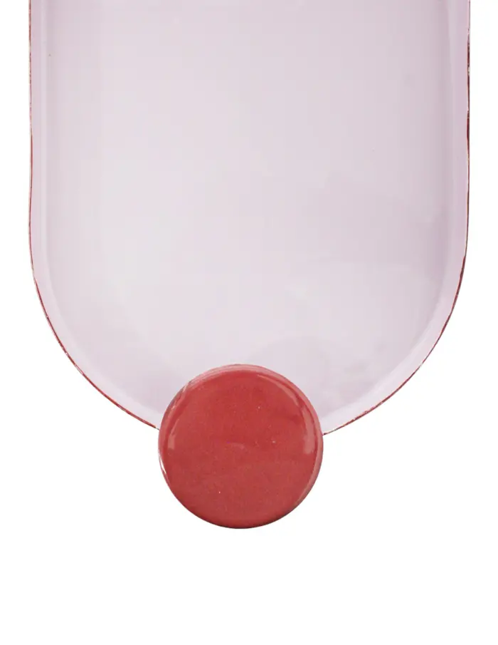 Charola oval de metal con candelabros roja de 56x17x2cm - Image 4