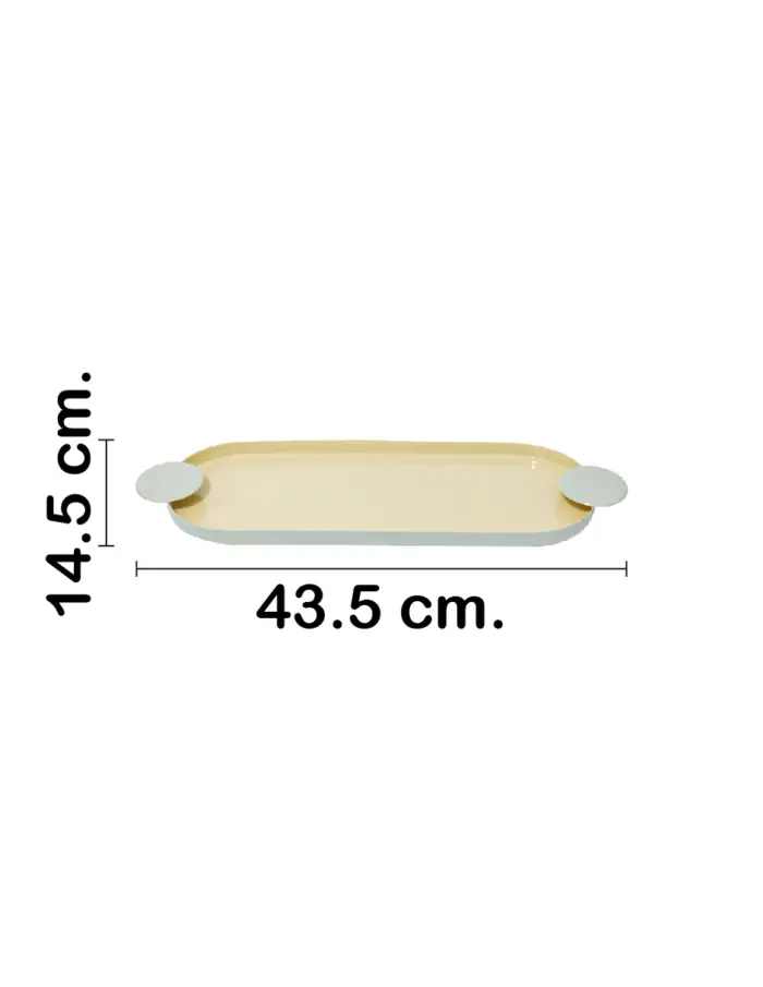 Charola oval de metal con candelabros verde de 43.5x14.5x2cm - Image 2