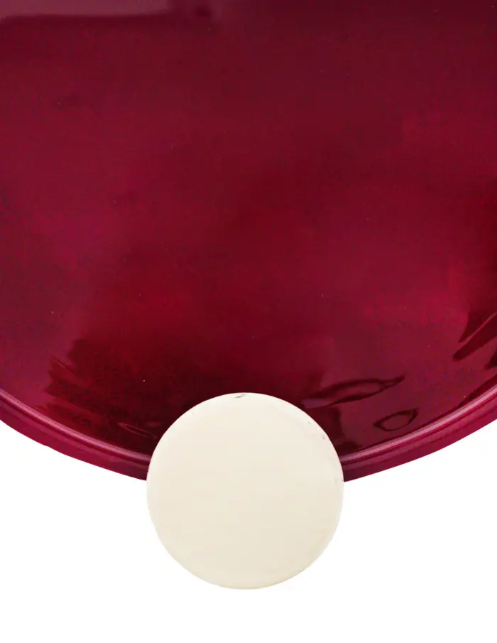 Charola oval de metal beige con fondo rojo de 37x30x3.5cm - Image 4