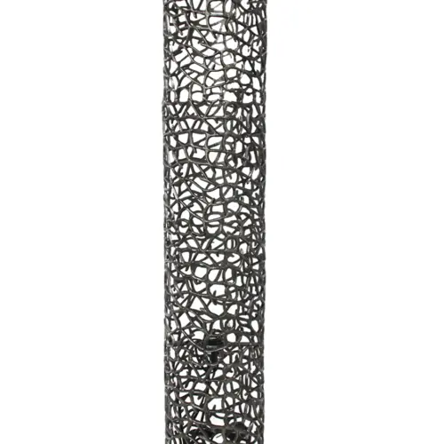 Lámpara de piso cilíndrica de metal calada de 25x25x102cm