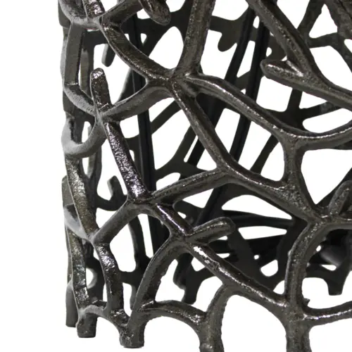 Lámpara de piso cilíndrica de metal calada de 25x25x102cm