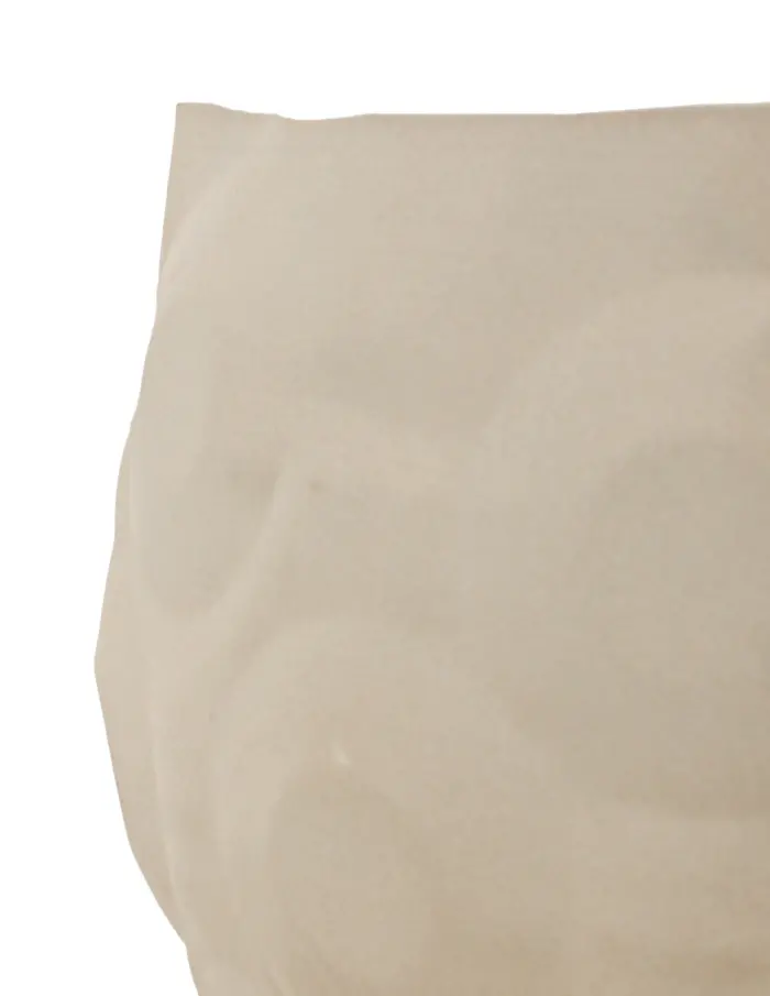 Maceta de metal diseño piedra beige de 43x43x33cm - Image 3