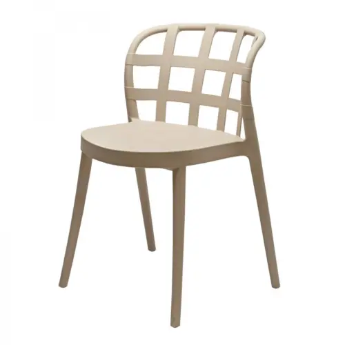 Silla de plástico beige