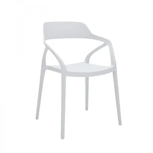 Silla de plástico blanco