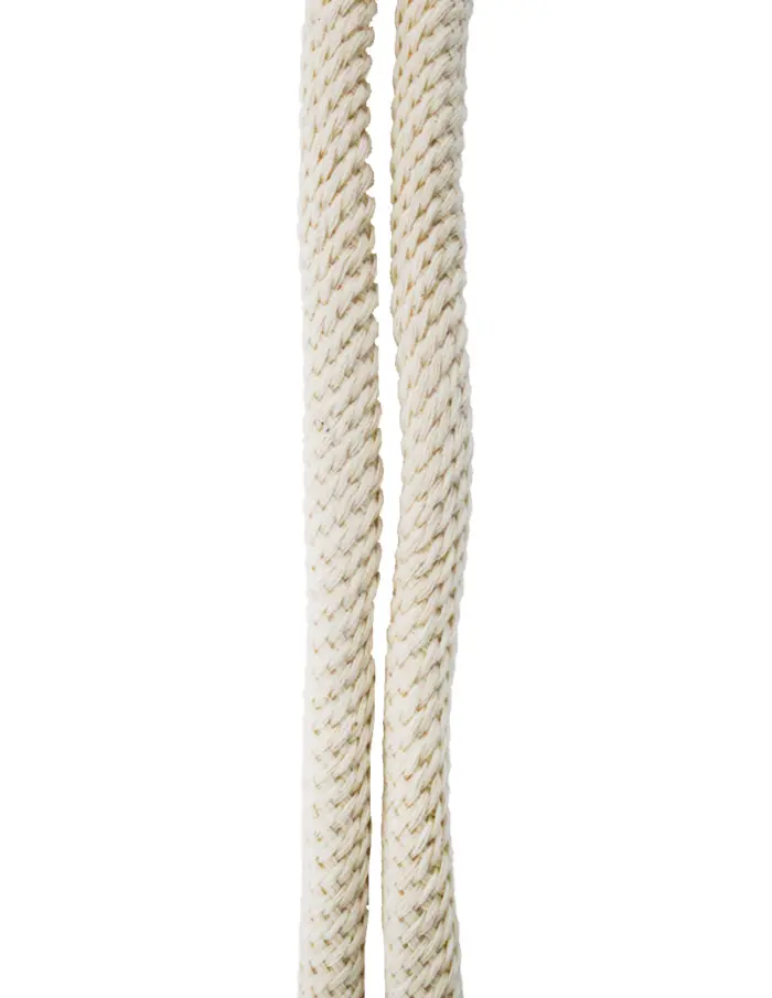 Cinturón de cuerda blanco con hebilla de madera de 5x120x0.1cm - Image 3