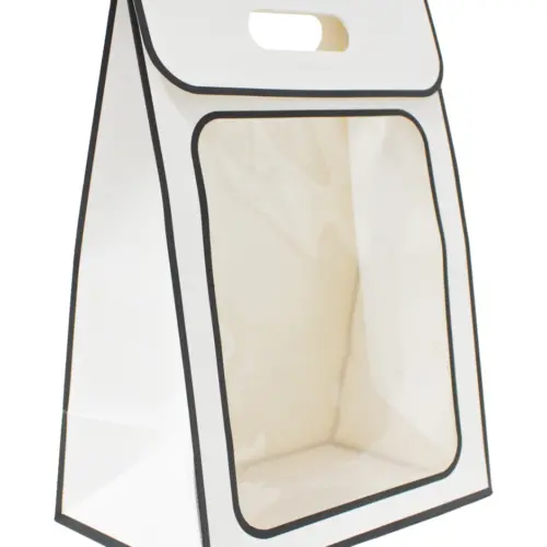 Bolsa de papel blanca con mica de 35x25x15cm15x25x35cm