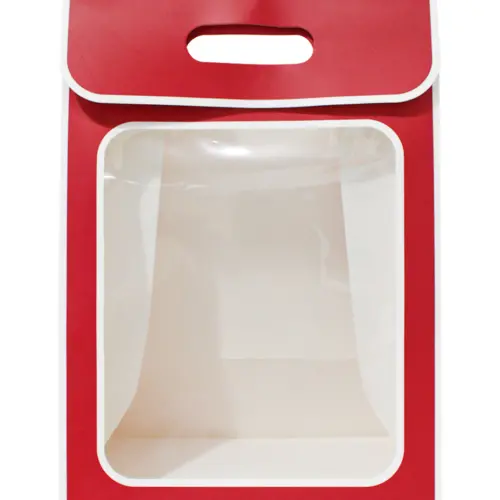 Bolsa de papel roja con mica de 30×21.5x13cm13x21.5x30cm