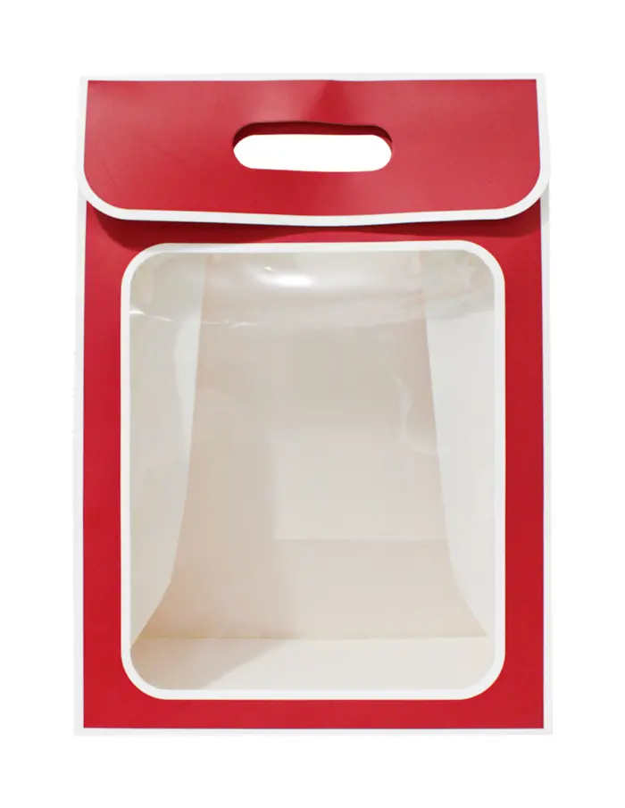 Bolsa de papel roja con mica de 30x21.5x13cm13x21.5x30cm - Image 2