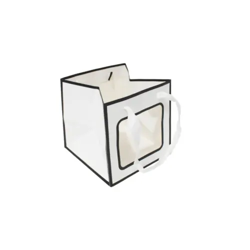 Bolsa de papel blanca con mica de 15x15x15cm15x15x15cm