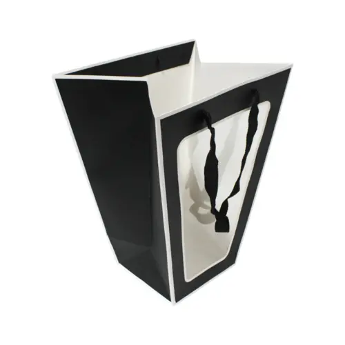 Bolsa de papel negra con mica de 12x11x26cm11x24x26cm