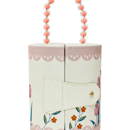 Bolso con asa de bolas rosa de 14.2×17.5cm14.5×14.5×17.3cm