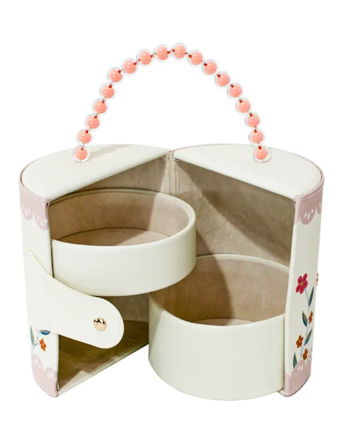 Bolso con asa de bolas rosa de 14.2x17.5cm14.5x14.5x17.3cm - Image 2