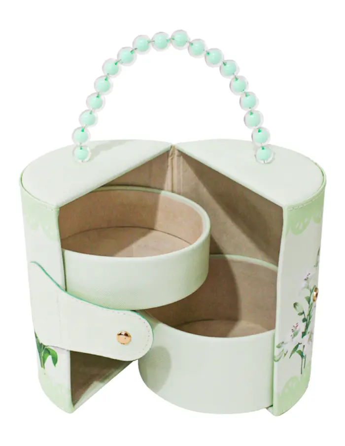 Bolso con asa de bolas verde de 14.2x17.5cm14.5x14.5x17.3cm - Image 2