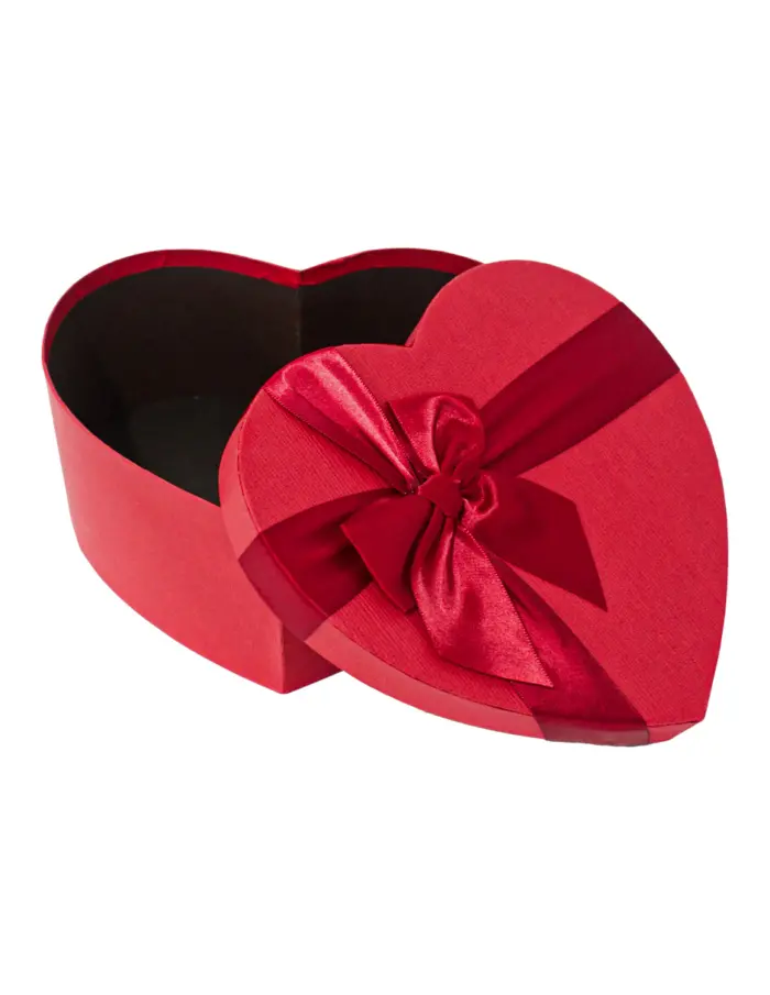 Juego de 3 corazones de carton rojo con moño de 20x22x9cm - Image 2