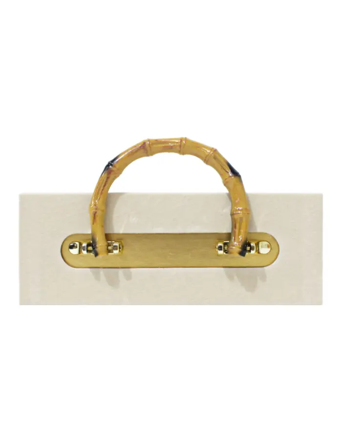 Bolsa de carton estampado beige con asa diseño bambu de 21.5x8x23cm8x21.5x23cm - Image 3