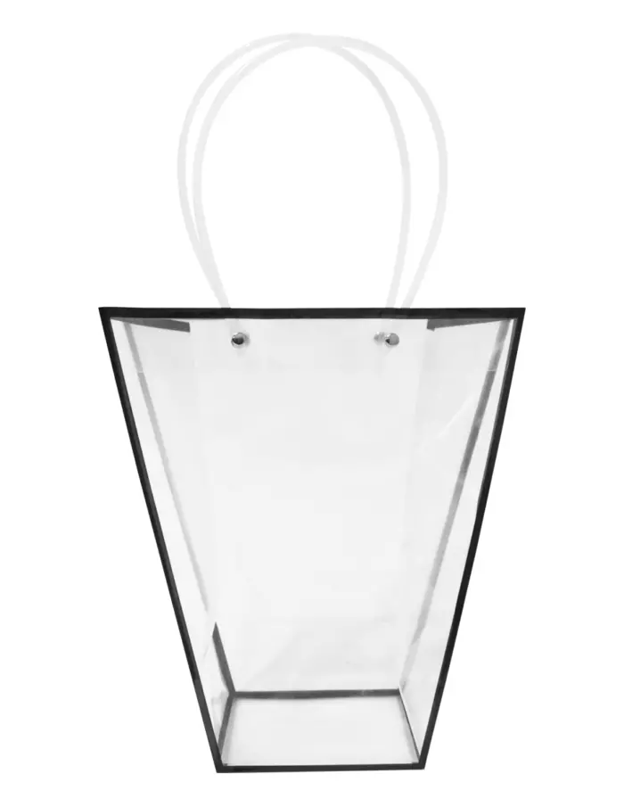Bolsa de plástico transparente con la orilla negra de 24x11x26cm11x23.5x26cm - Image 2