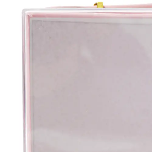 Bolsa de carton rosa con acrilico de 24×19.5x10cm10x24x19.5cm