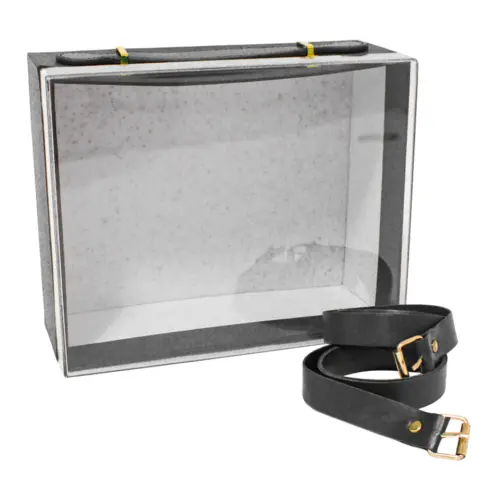 Bolsa carton negra con acrilico de 24×19.5x10cm10x24x19.5cm