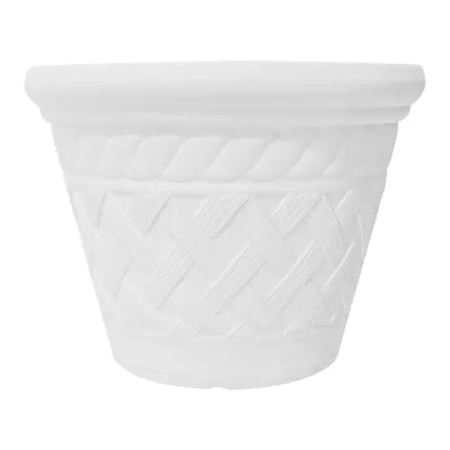 Maceta de plástico blanca de 34x34x26cm