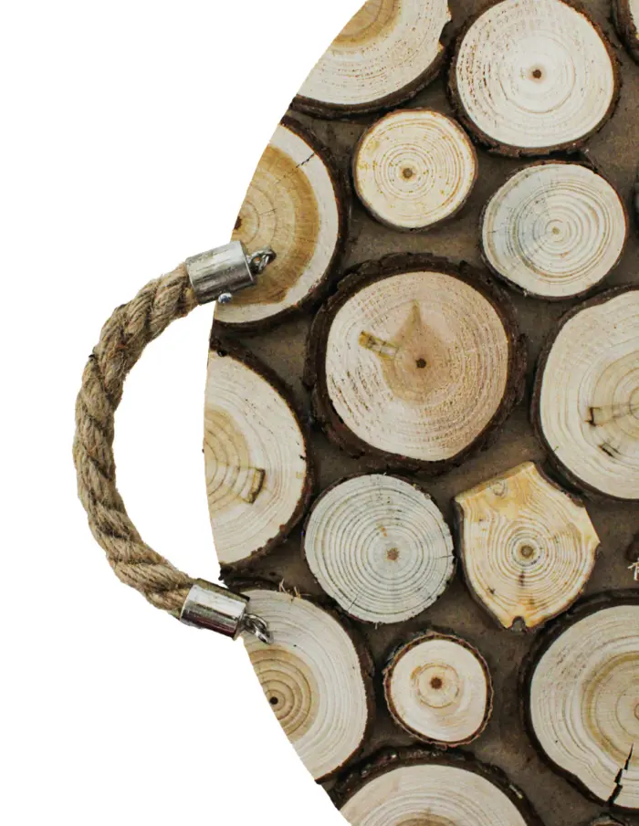 Juego de 2 charolas diseño troncos de madera de 38.8x38.8x3.4cm - Image 3