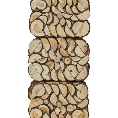 Bandeja diseño troncos de madera con 3 compartimientos de 21x49x11cm