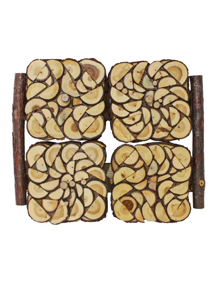 Bandeja diseño troncos de madera con 4 compartimientos de 36x43.5x11cm - Image 2