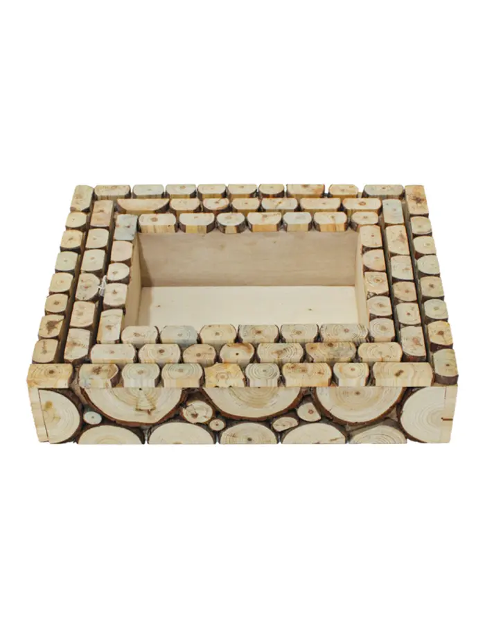 Juego de 3 charolas cuadradas diseño troncos de madera de 30x30x7cm - Image 4