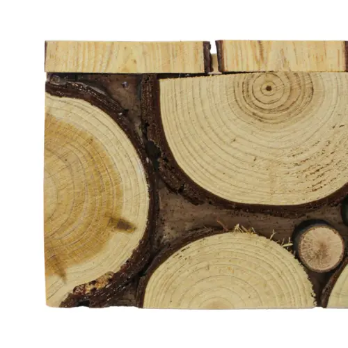 Juego de 3 charolas rectangulares diseño troncos de madera de 16×21.8×6.8cm