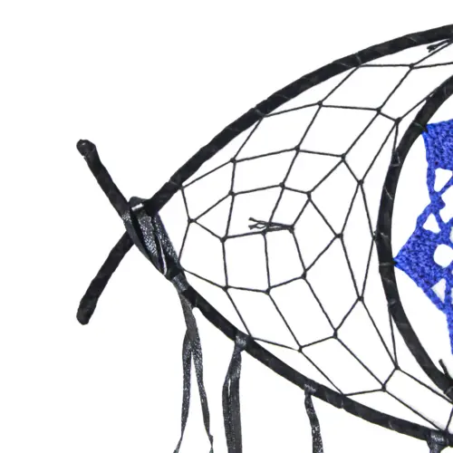 Atrapasueños tejido azul con ojo turco de 36x60x0.1cm