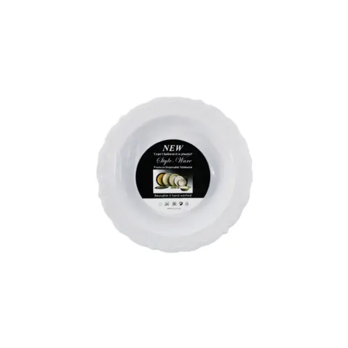 Juego de 6 bowls de plástico blancos de 19x19x3.8cm