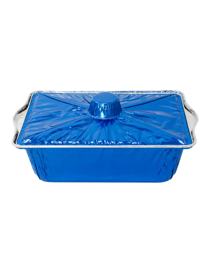 Charola de papel de aluminio azul de 21x33x12cm - Image 2