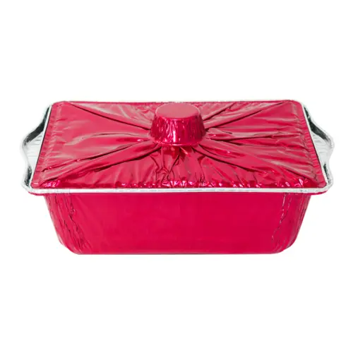 Charola de papel de aluminio rojo de 21x33x12cm