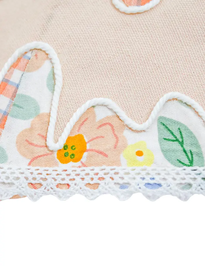 Paraguas decorativo de tela durazno de 27x27x22cm - Image 3