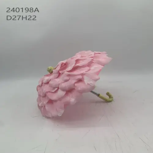 Paraguas decorativo de tela disñeo pétalos de rosas rosa de 27x27x22cm