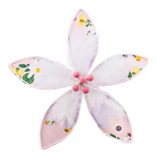 Flor de tela lila con rosa de 20x20x8cm
