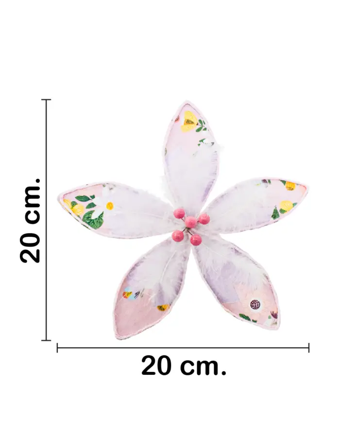 Flor de tela lila con rosa de 20x20x8cm - Image 2