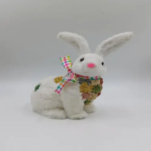 Conejo de peluche con flores deshidratadas de 18x14x26cm