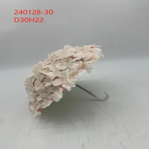 Paraguas decorativo de tela con flores de cerezo durazno de 29x29x22cm