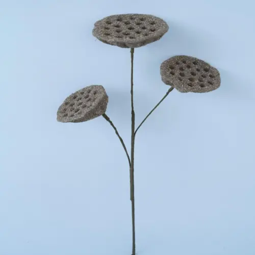 Vara con flor de loto de latex cafe de 20x20x63cm