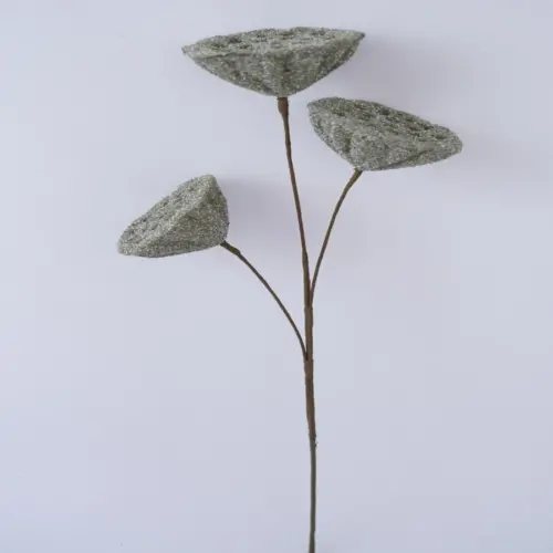Vara con flor de loto de latex verde de 20x20x63cm