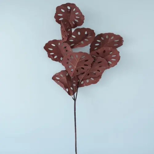 Vara de hoja calada de latex terracota de 20x20x100cm